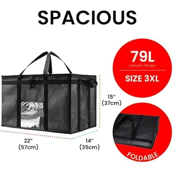 3XL Insulated Cooler Bag and Food Warmer for Delivery & Grocery Shopping - Picture 2 of 8